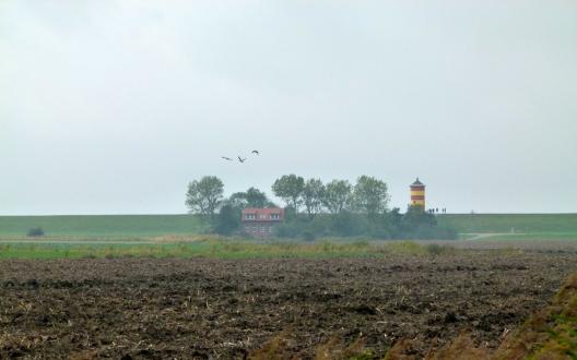 Der Pilsumer Leuchtturm im Nebel