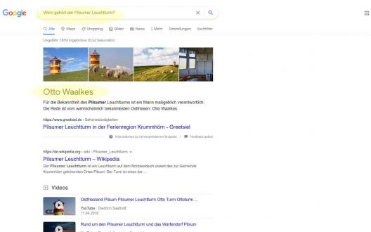 Auch Google kann sich mal irren: Der Pilsumer Leuchtturm gehört nicht Otto Waalkes